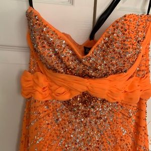 Beautiful orange sequin gown. Prom